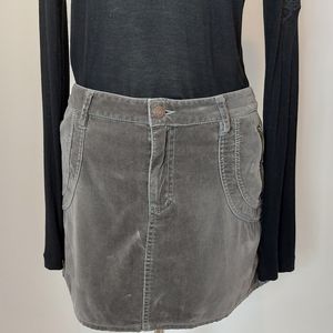 American Eagle Y2K gray velvet mini skirt, sz 12